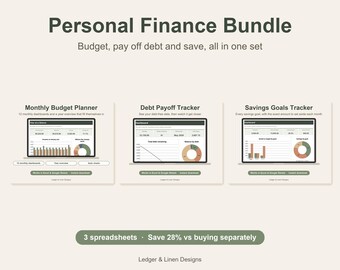 Personal Finance Bundle | Budget, Debt Payoff, Savings Goals (Digital Download)