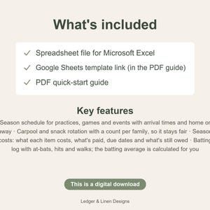 Youth Baseball Season Planner Spreadsheet | Baseball Mom Schedule | Batting Average and Pitch Count Tracker | Carpool image 6