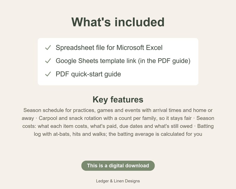 Youth Baseball Season Planner Spreadsheet | Baseball Mom Schedule | Batting Average and Pitch Count Tracker | Carpool image 6