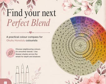 Blank "The Coloring Compass" Color Wheel for Artists | Ohuhu 320 Honolulu Marker Chart with New Codes | Printable Blending Guide