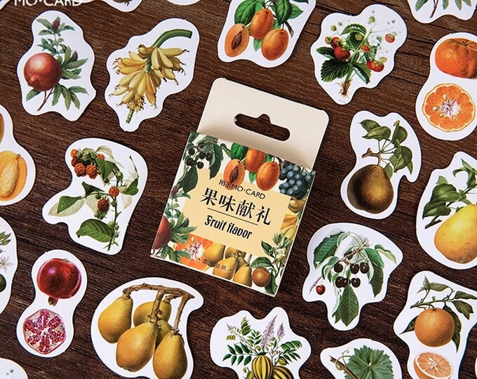 Fruit Flavor46 Piece Mini Box Die Cut Fruit Stickersjournal Scrapbbok