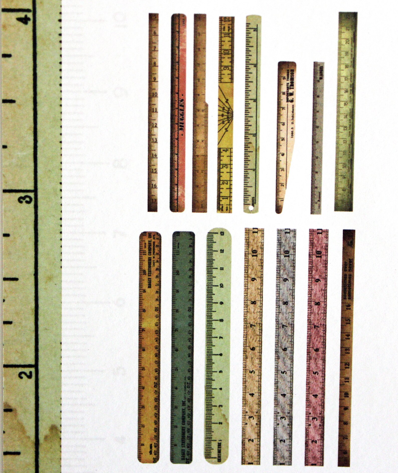 Retro Ruler Strip StickersRuler Stickers30Pcs Washi and | Etsy