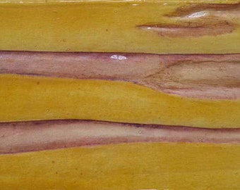 Original Contemporary Abstract Mixed Media Painting on Wood Block 2.5"x5.5" Yellow, Pink, Purple