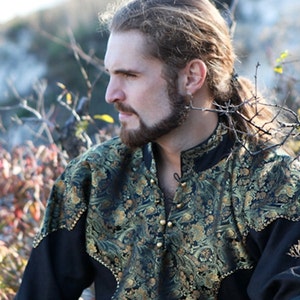 Armstreet Elven Brocade Tunic "Knight of the West"; LARP; SCA; Ren Fest cosplay; Medieval noble garb; Renaissance bowman tunic