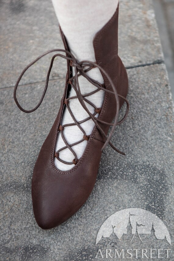 IN STOCK Leather Shoes With Lacing renaissance Memories Feminine