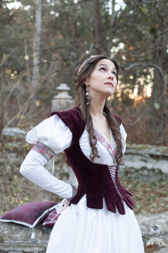 Medieval Velvet Vest Corset Vest Bodice Corsage found - Etsy