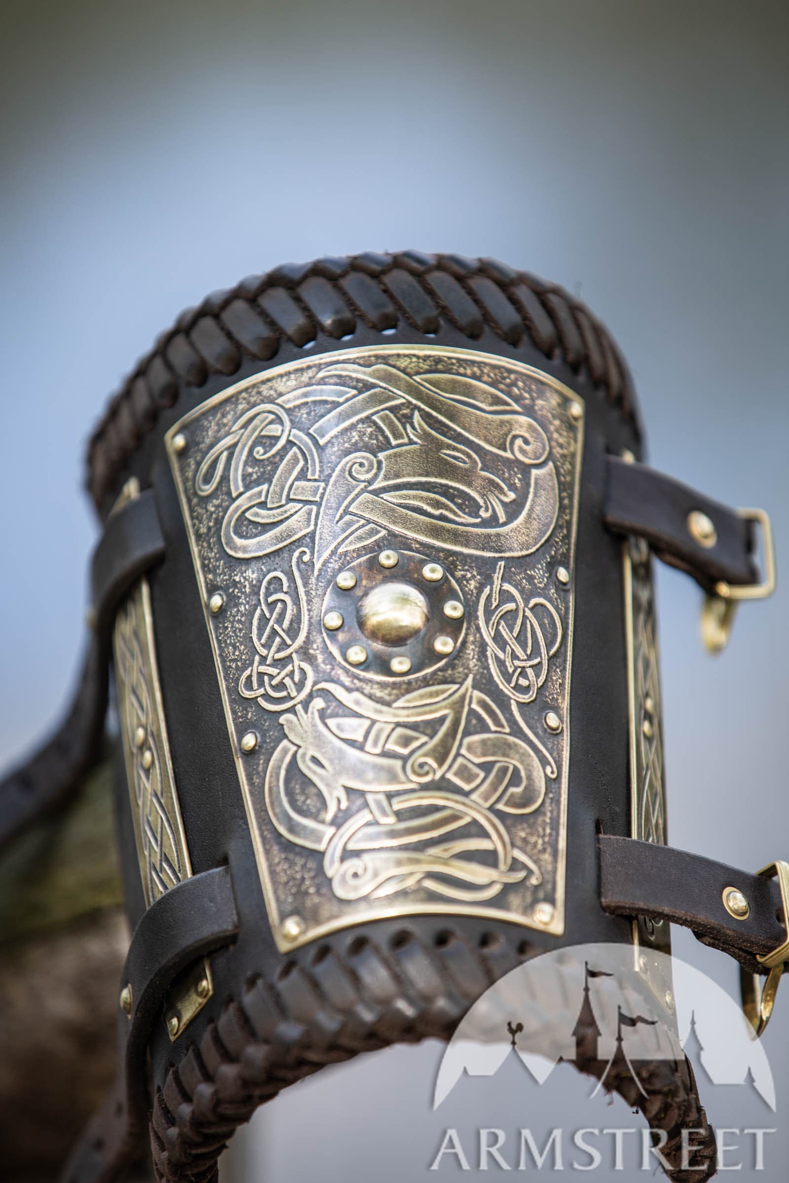 Viking bracers with etched brass accents Gudrun the  Etsy