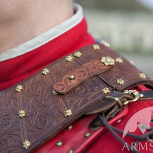 Armstreet Viking Leather Gorget Brigandine Gorget Bird of Prey LARP SCA Ren Fest Cosplay Historical Reenactment armor image 8