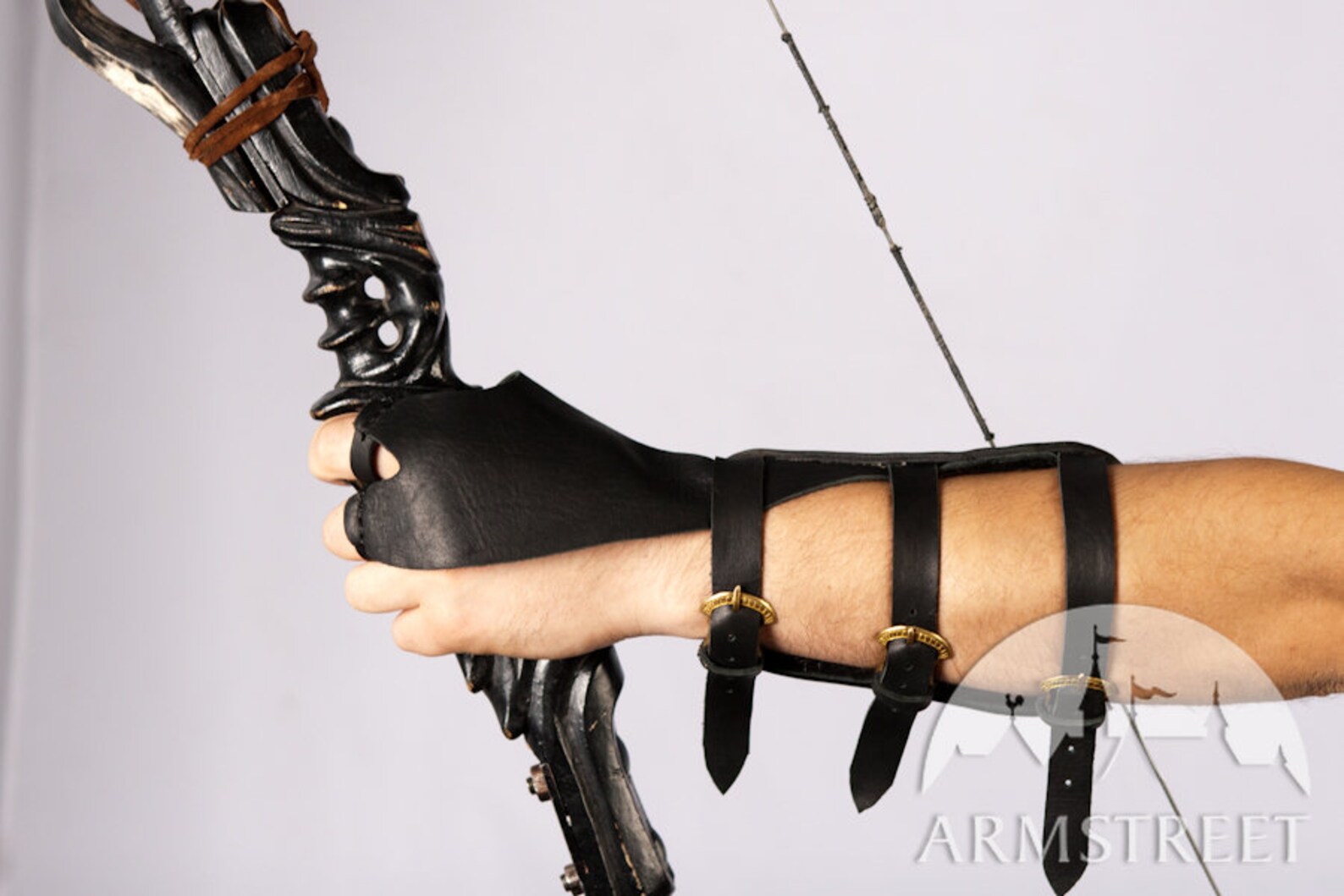 Medieval Archer Shooting Gloves With Wrist Bracer Functional Etsy