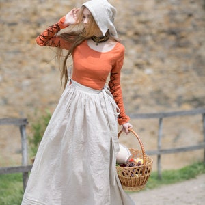 Armstreet Linen Apron Skirt “Red Elise”; Medieval Apron; Renaissance style; LARP; Cosplay Clothing; In Stock! Ready to ship! Fixed Sizes!