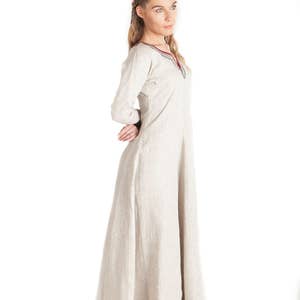 Linen dress Eydis the Shieldmaiden Larp Dress | Etsy