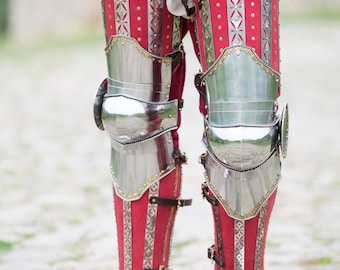 Armstreet Medieval Leg Armor "The Kingmaker" ; LARP; SCA; Cosplay; Medieval Historical Reenactment Warrior leg armor