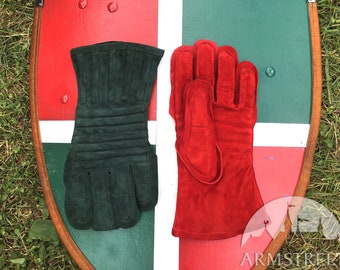 Guantes de cuero con interior de combate Armstreet; guantes acolchados; Equipo de esgrima de combate; HEMA; AMM; Guantes de combate transpirables.