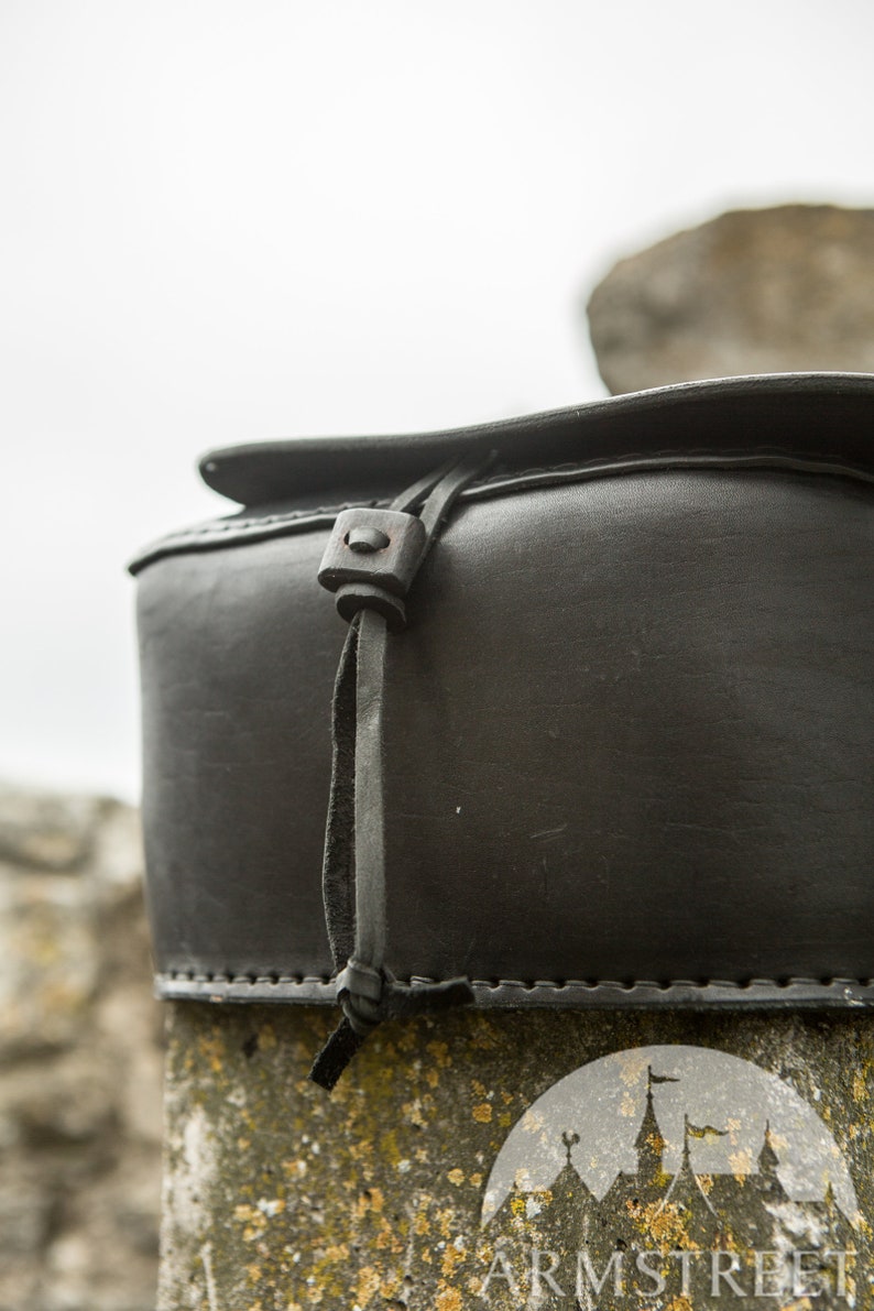 Embossed Leather Bag Hunt Medieval Men's Etsy