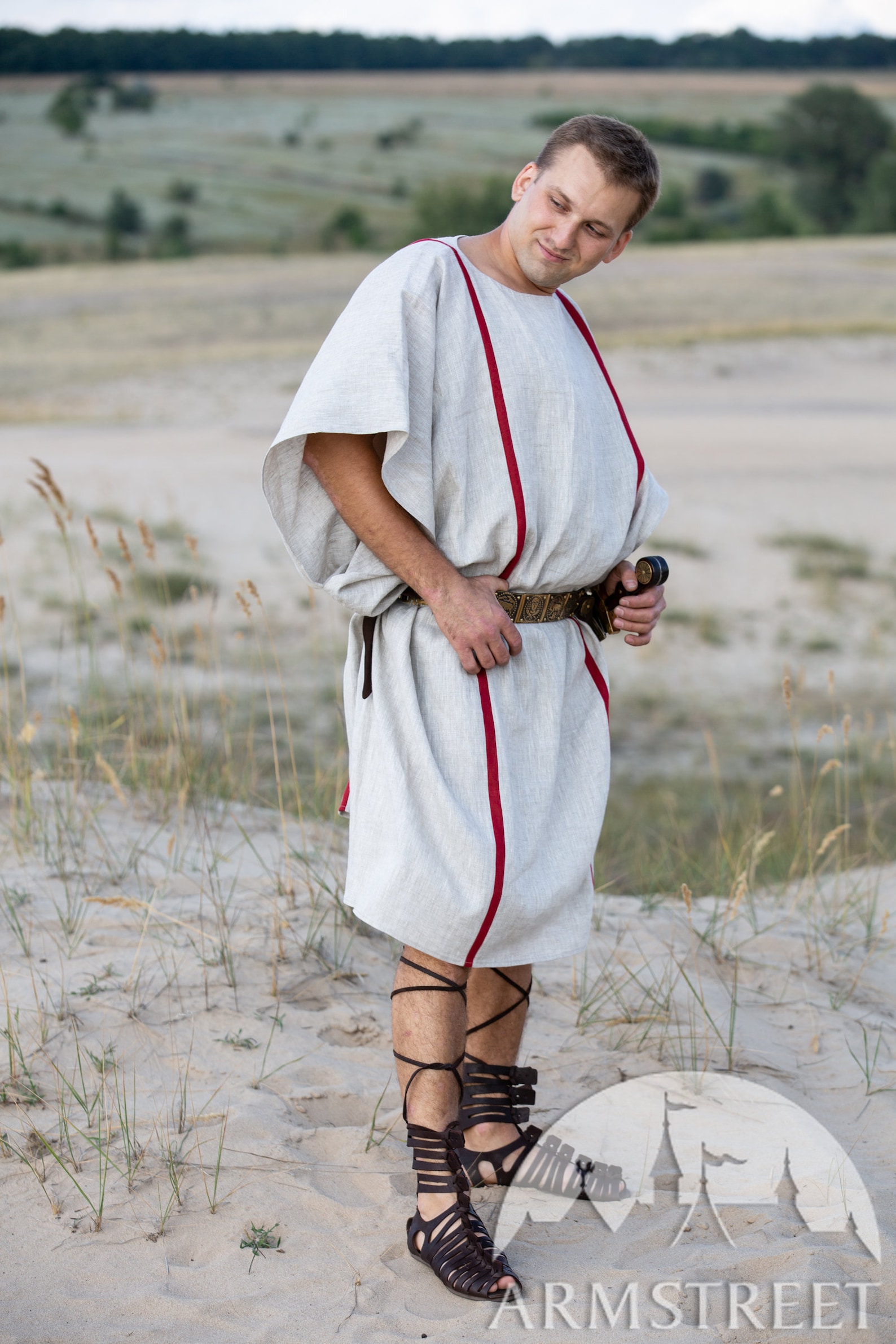 Angusticlavia Linen Roman Tunic Cassius Linen Tunic Etsy