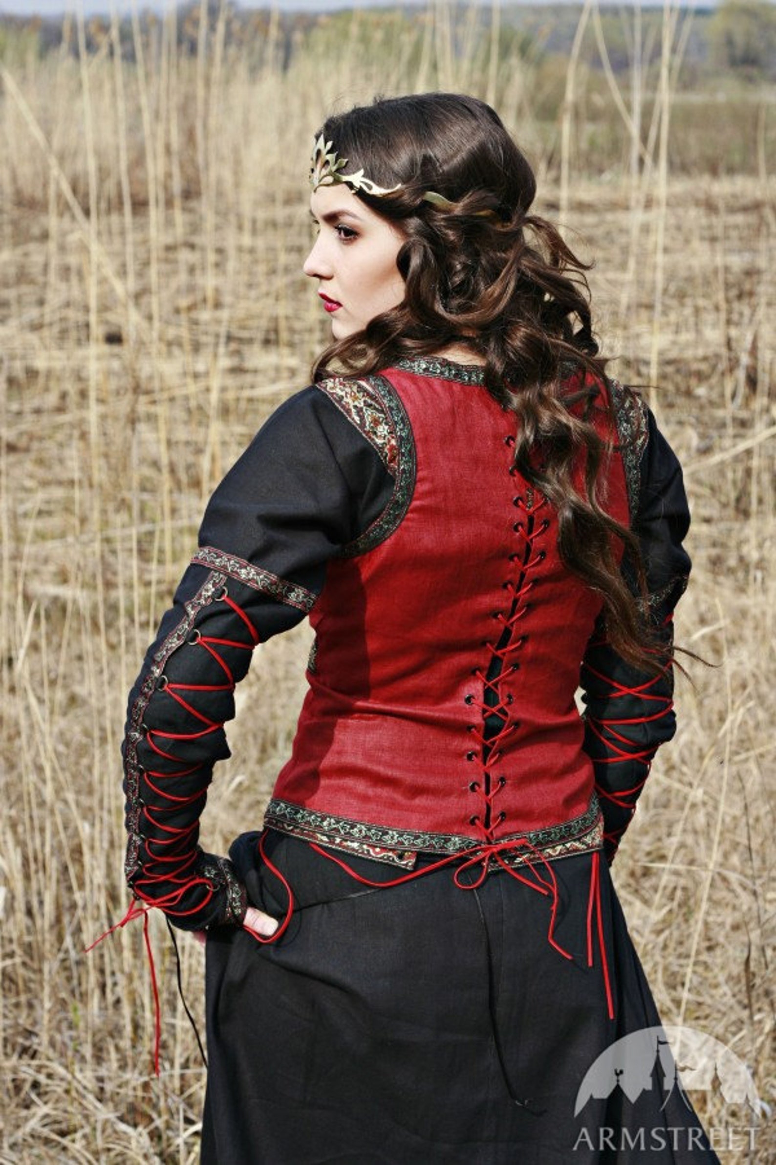 Medieval Ren Vest Lady Hunter red vest medieval Etsy