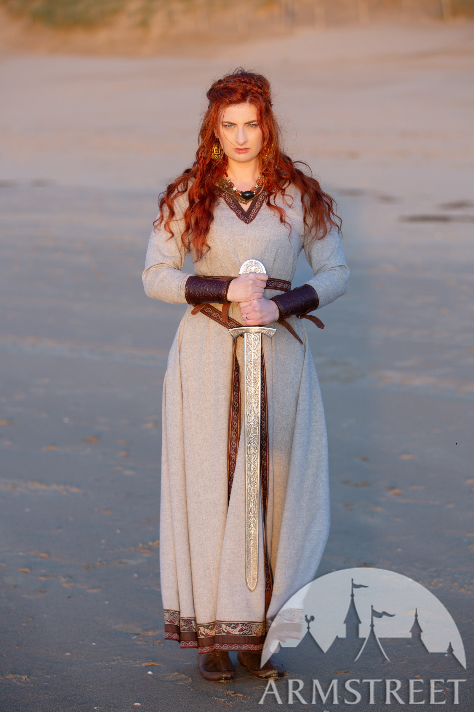 Viking Linen Dress and Apron Ingrid the Hearthkeeper