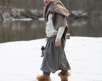 Armstreet Viking Wool blend baggy pants; “Olegg the Mercenary”; LARP; SCA; Ren Fest Cosplay; Medieval Historical Reenactment Warrior pants