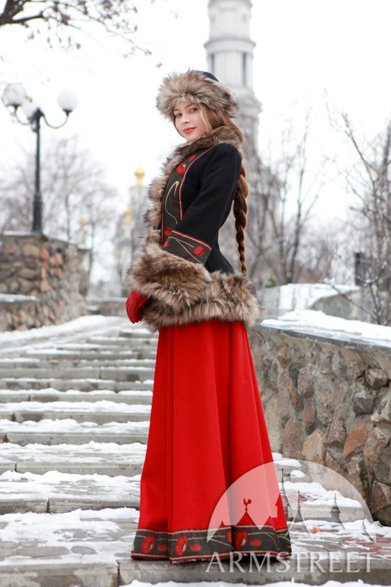 15% OFF Short Fur Coat Russian Seasons with Hat image 9
