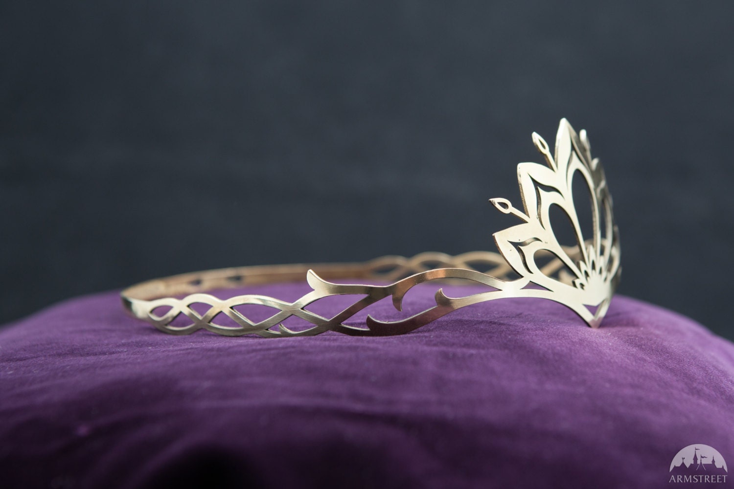 The Accolade handmade medieval brass crown with pearls 