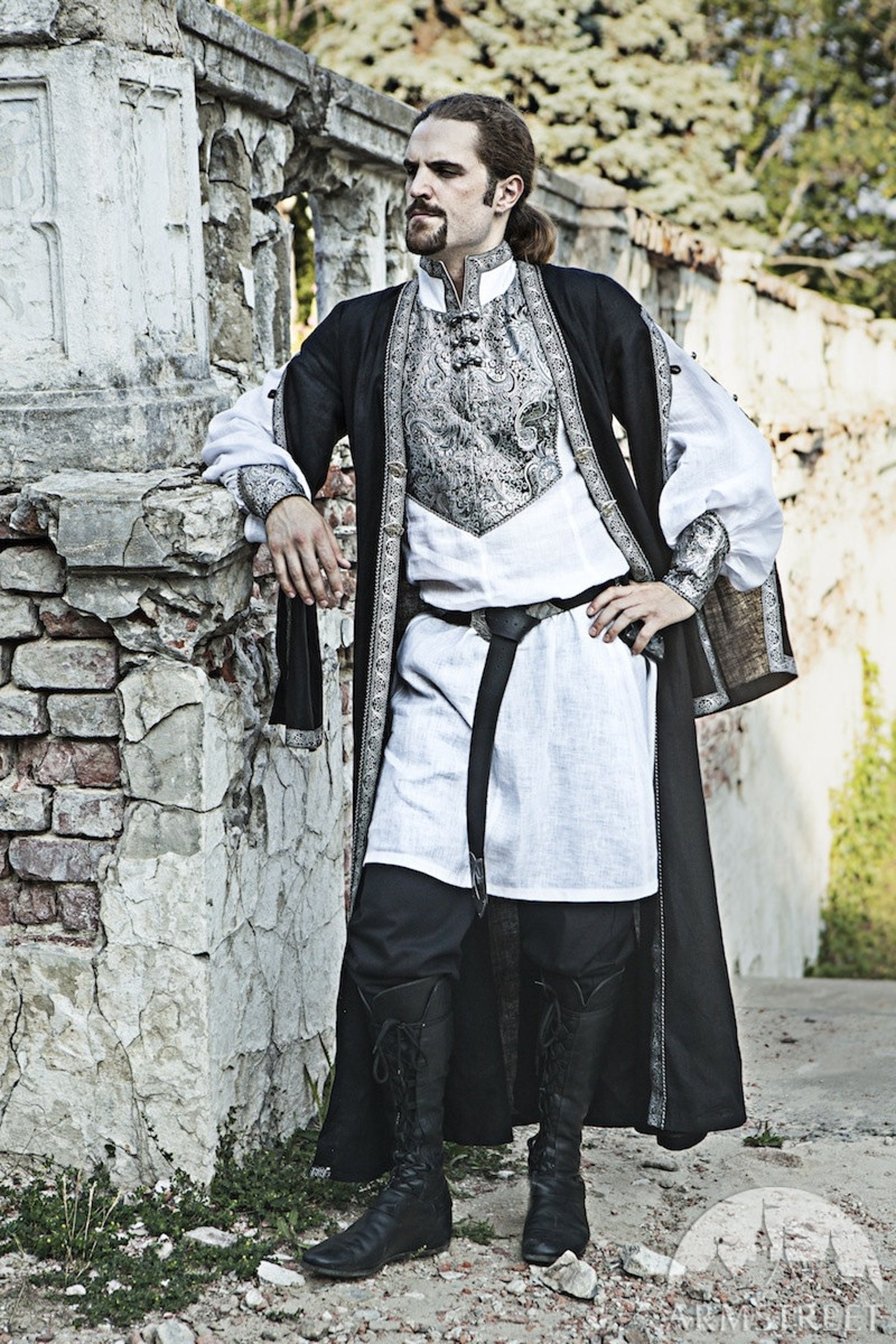 Mens Medieval Surcoat mens overcoat hanging sleeve garb | Etsy