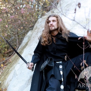 Armstreet Black Cotton Cloak On Watch Medieval LARP SCA Ren Fair Renaissance Historical Reenactment Knight Cloak image 2