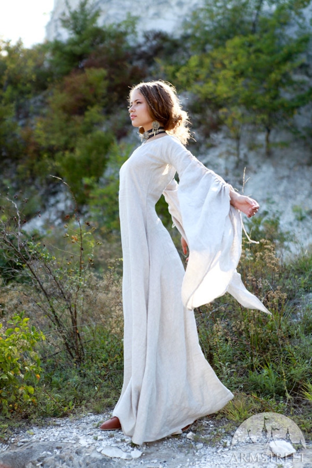 Armstreet Linen Chemise archeress Medieval Renaissance Dress for LARP SCA Cosplay Historical Clothing Fixed Size Ready to Ship Etsy Canada