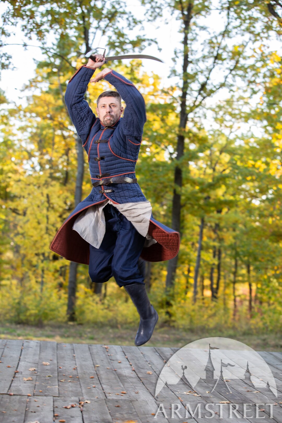 Armstreet Long Padded Gambeson Armor layer One SCA WMA Armored Jacket HEMA Fencing Larp