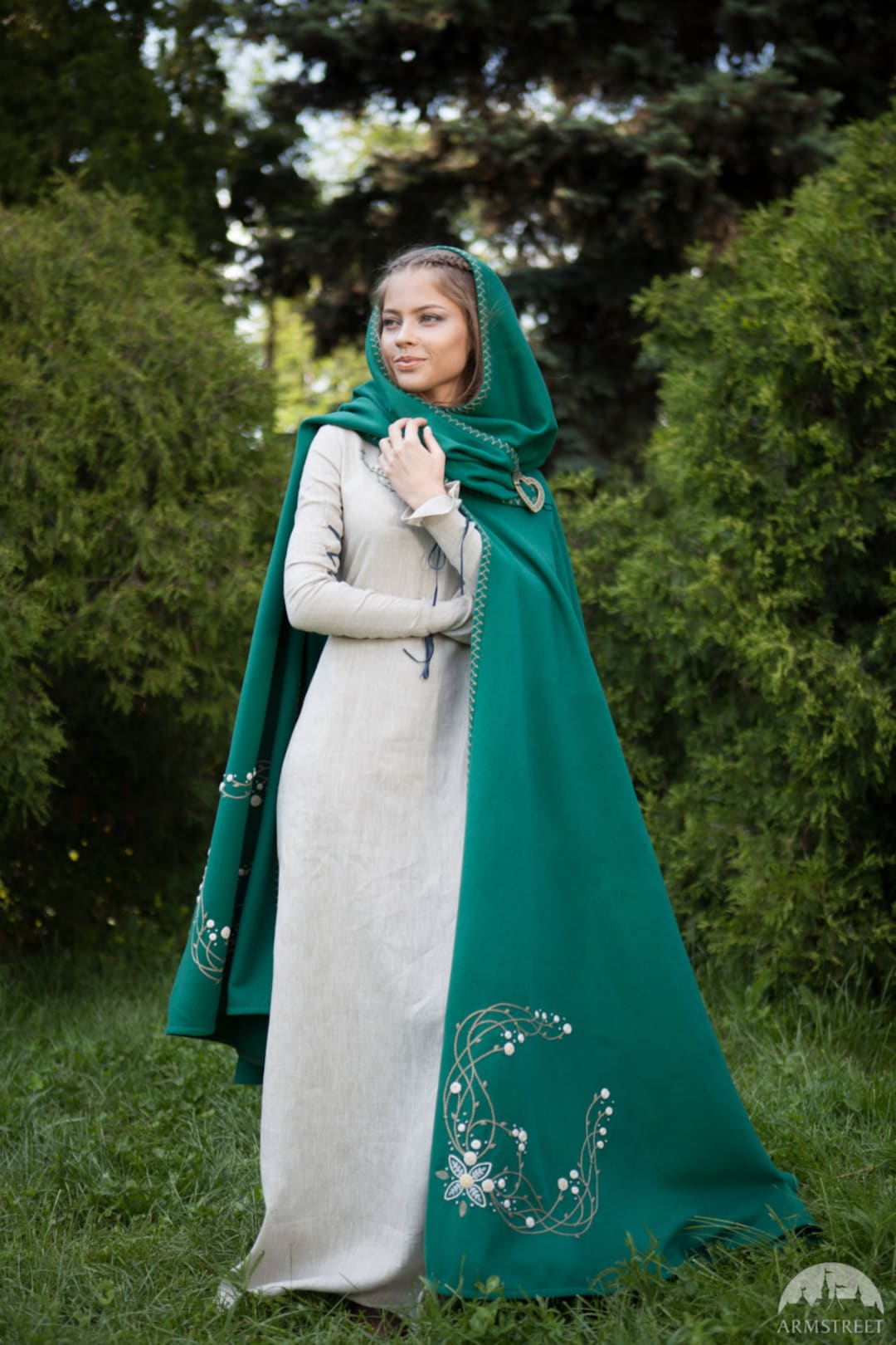 Medieval Wool Cloak fairy Tale Cloak With Embroidery - Etsy