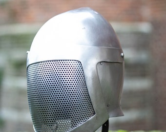 Armstreet WMA fencer bascinet; Swordplay harnischefechten helmet; HEMA; SCA; Sparring Protective  gear