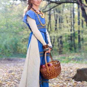 Armstreet Medieval Linen Dress and Surcoat "Sunshine Janet"; LARP; SCA; Cosplay; Ren Fair; Medieval Fantasy; Historical Reenactment costume