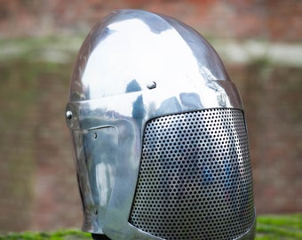 Armstreet Bascinet for WMA with aventail Harnischfechten; HEMA; Sca; fencing helmet  [head circumference needed]