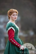 Armstreet Fitted linen overdress with asymmetric hem “German Rose”;LARP; SCA; Cosplay; Ren Fair; Medieval; Historical Reenactment Noble garb
