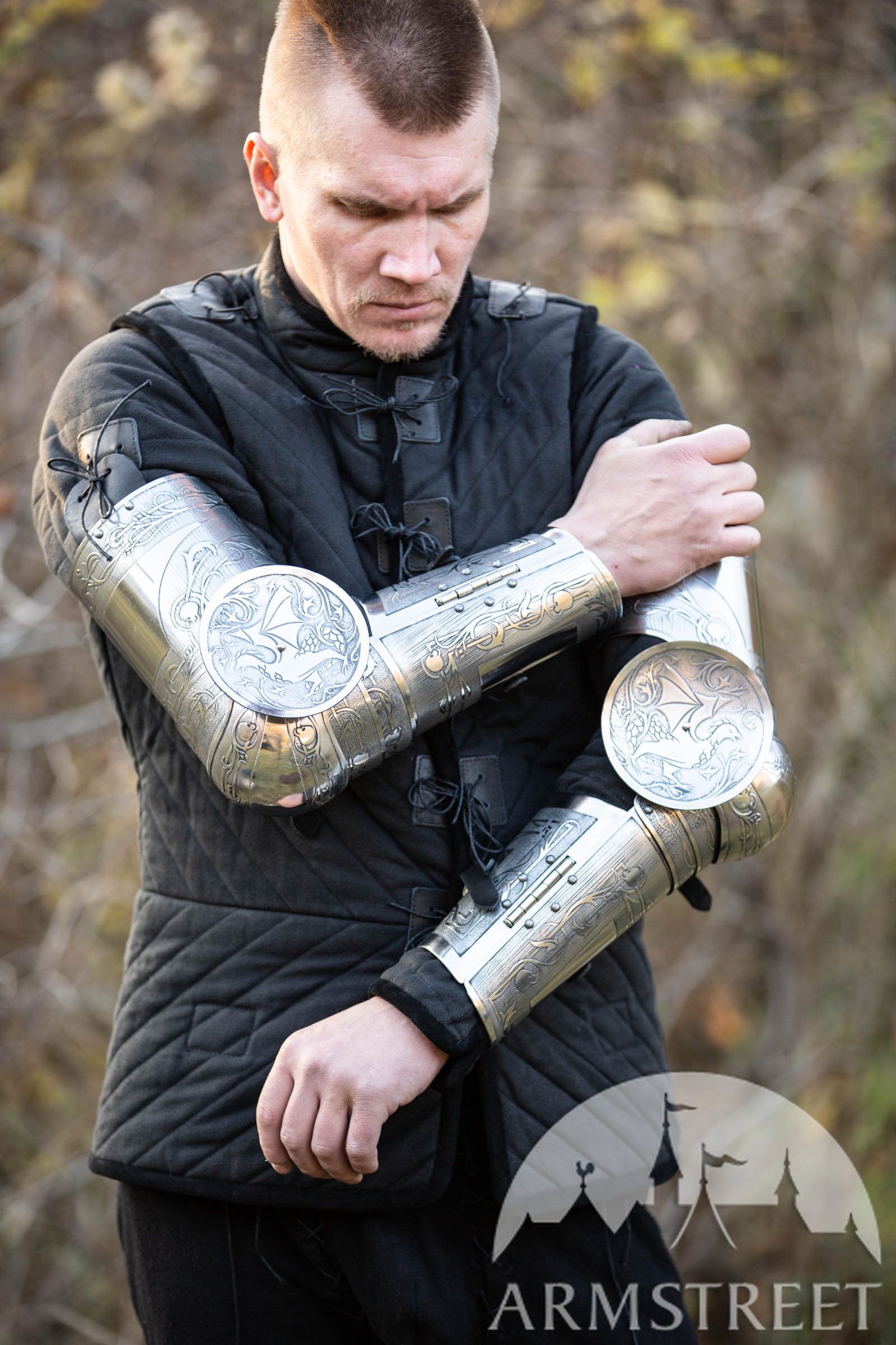 Etched Arms Armor With Removable Rondel mythical Beasts Etsy UK