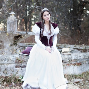 Armstreet Medieval dress and vest "Found Princess"; italian cotton wedding dress;  LARP; SCA; Cosplay; Ren Fair; Renaissance noble garb