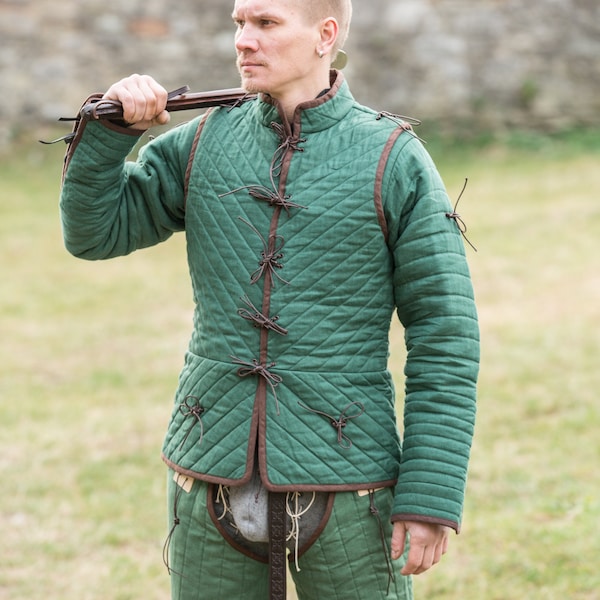 Armstreet Linen Gambeson Jacket "The Kingmaker"; LARP; SCA; Cosplay; Medieval Historical Reenactment Warrior Underarmor