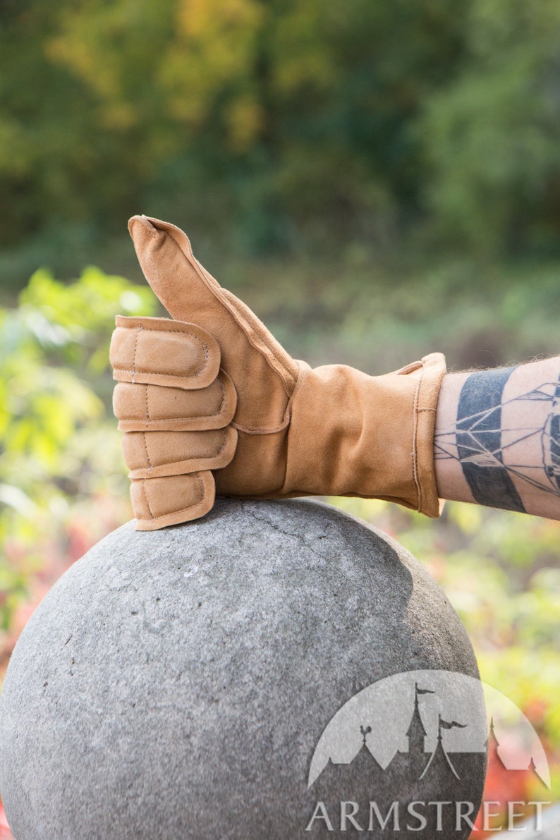 Combat Inner Leather Finger Gloves Padded Gloves Combat Etsy