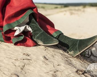 Botas de gamuza para mujer Armstreet Medieval Fantasy "La hija del alquimista"; LARP; SCA; Cosplay del Festival Ren; Botas altas Recreación Histórica