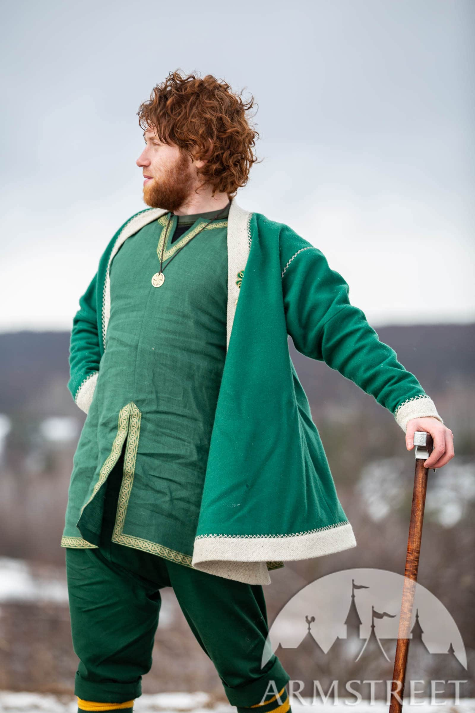 Celtic Leprechaun Coat With Embroidery Wool and Linen Jacket | Etsy