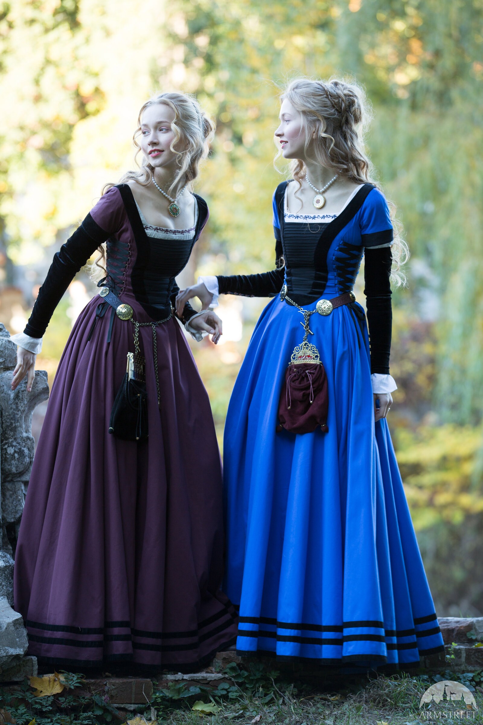 Fitted Dress with Velvet Renaissance Memories XVI century Etsy