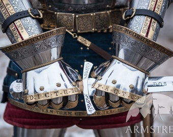 Armstreet Medieval StainlessSteel Armor Gauntlets "King's Guard"; LARP; SCA; Cosplay; Medieval Historical Reenactment Warrior gloves