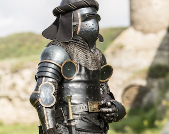 Armstreet Blackened Steel Kit “The Wayward Knight”; Full Set Of Armour; LARP; SCA; Cosplay; Medieval Historical Reenactment Warrior armor