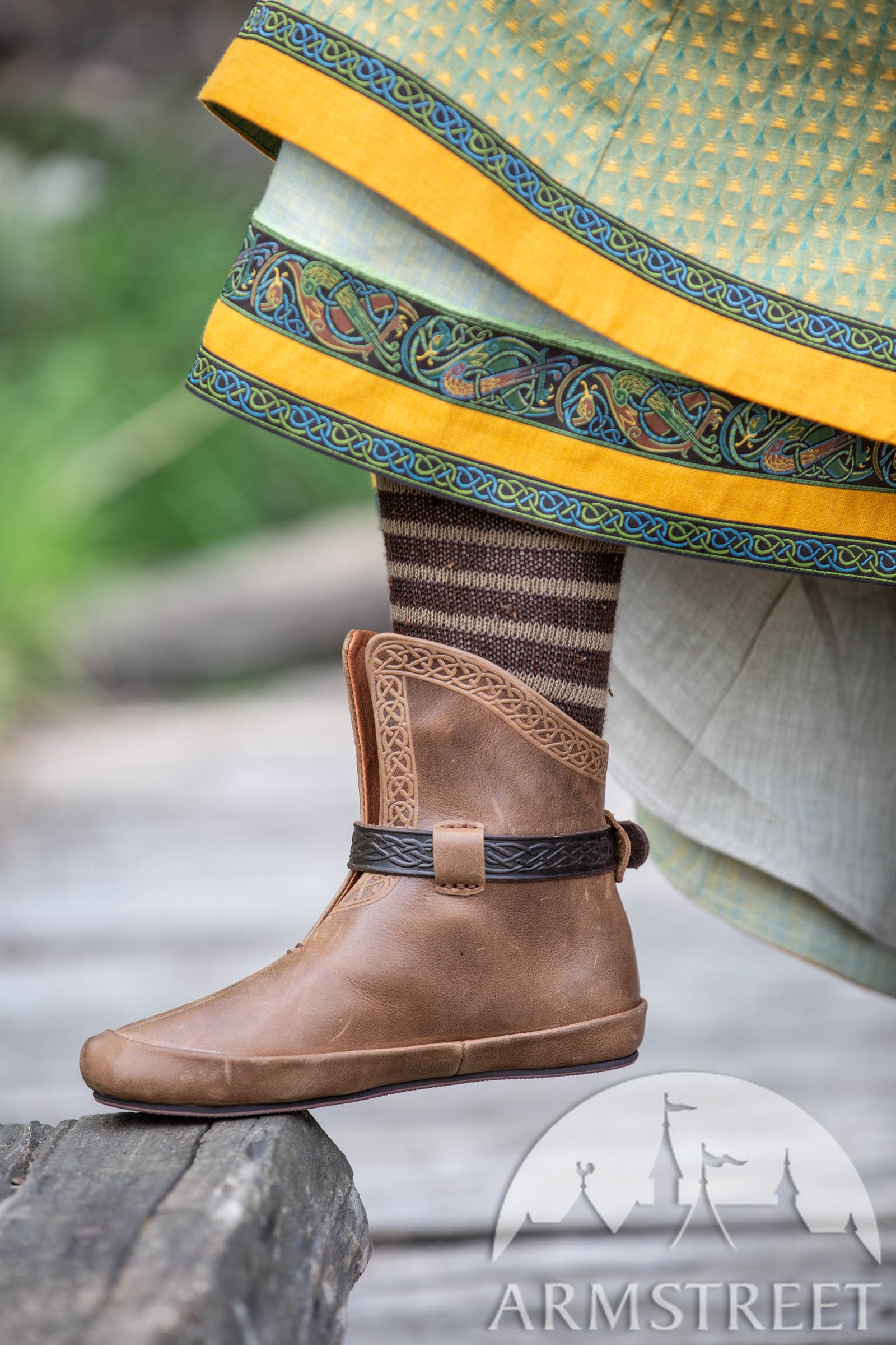 18 OFF Viking Shoes with Straps and Knotwork Embossing Etsy