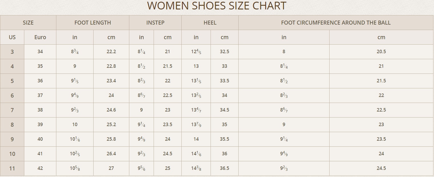 Louis Vuitton Women's Shoe Size Chart
