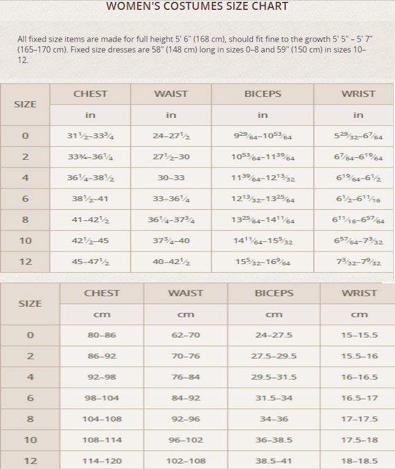 Sizing Chart – True2you Boutique