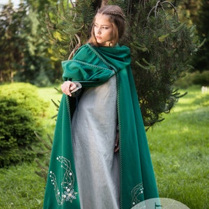 Medieval Wool Cloak fairy Tale Cloak With Embroidery - Etsy