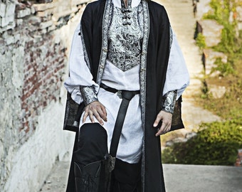 Armstreet Mens Medieval Surcoat with hanging sleeves; LARP; SCA; Cosplay; Renaissance Historical Reenactment Overcoat