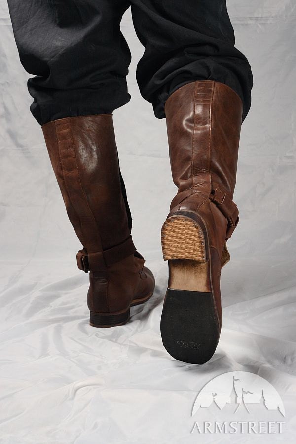 Mens High Leather Boots in Renaissance Style Etsy