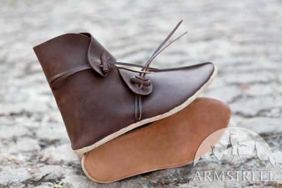 Heren Middeleeuwse Dark-age Lederen Schoenen Heren Laarzen | Etsy België
