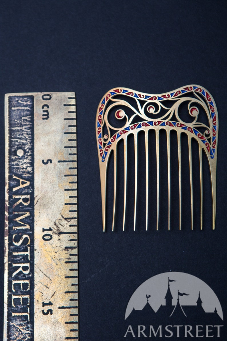 Brass and Enamel Hair Comb renaissance Memories Brass and - Etsy New ...